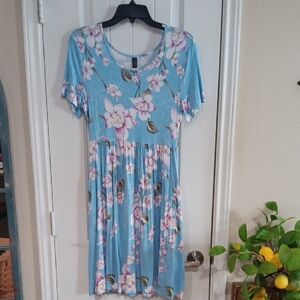 H&M Blue Floral Midi Dress